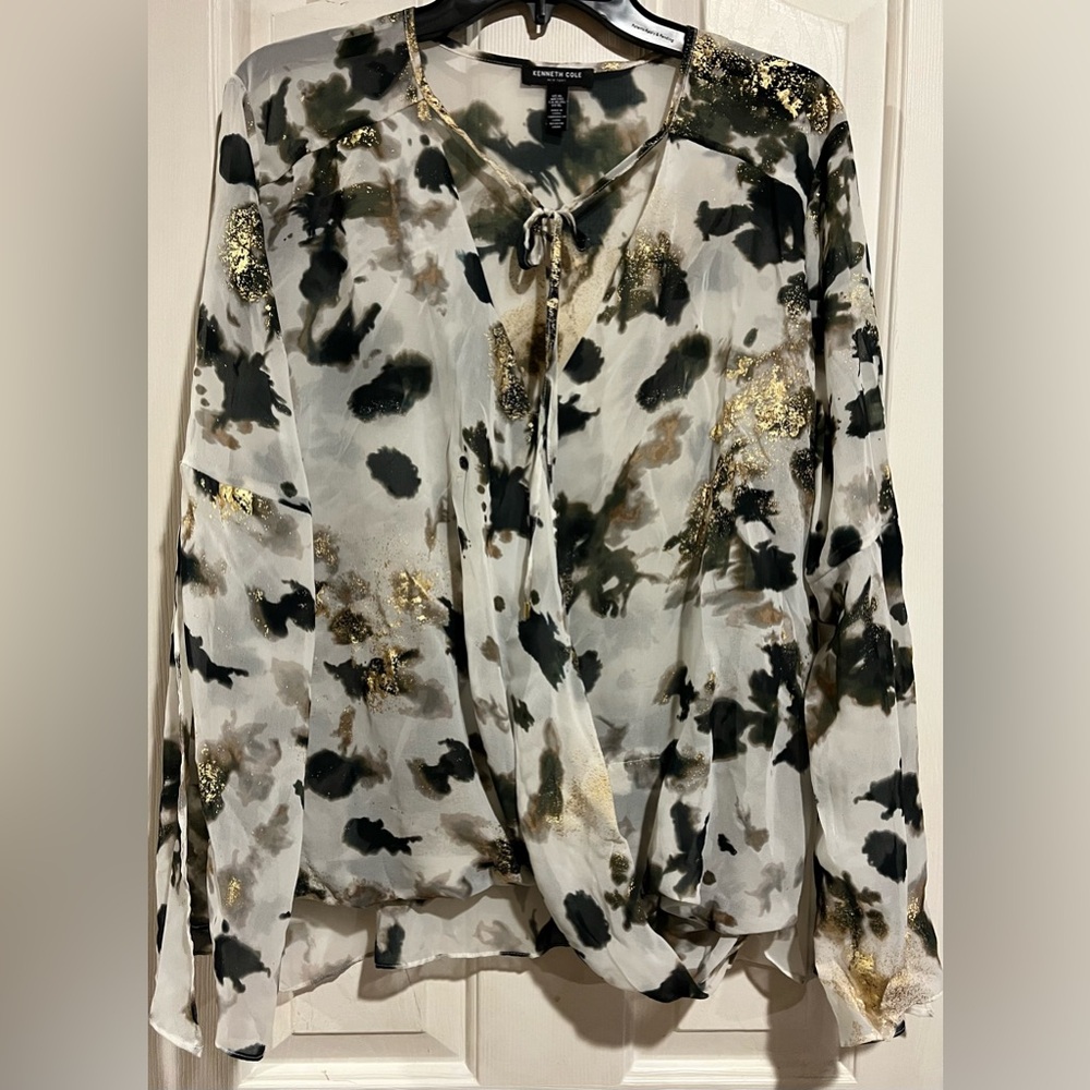 Kenneth Cole Chic Black and Gold Women's Top